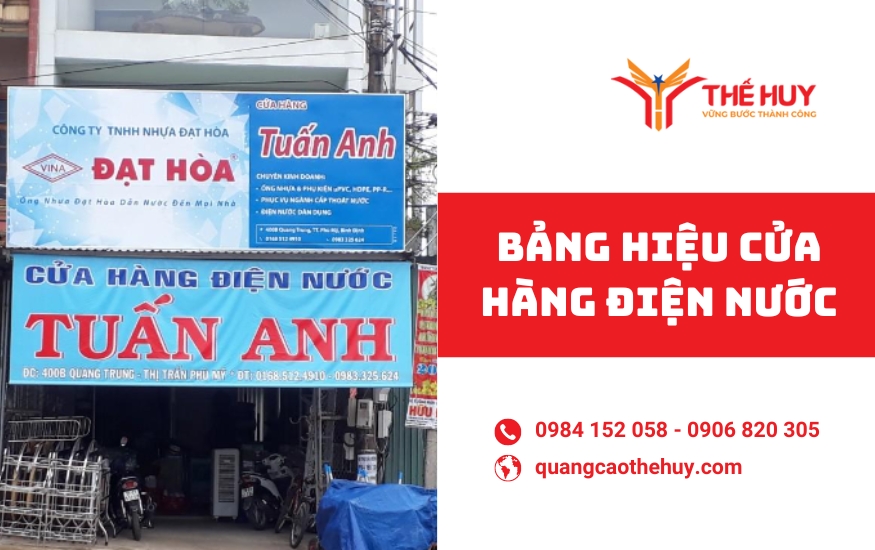bảng hiệu cửa hàng điện nước