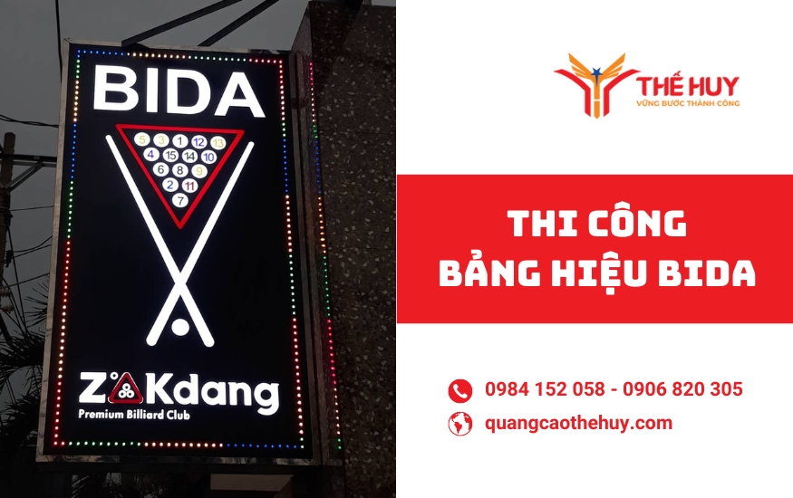 Thi công bảng hiệu bida