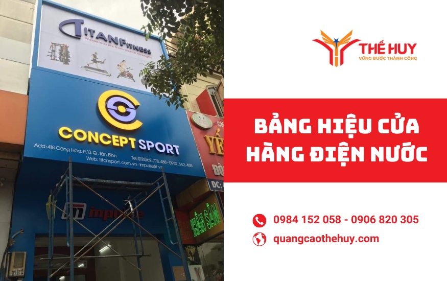 bảng hiệu cửa hàng điện nước