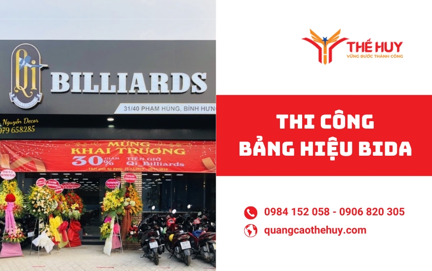 Thi công bảng hiệu bida