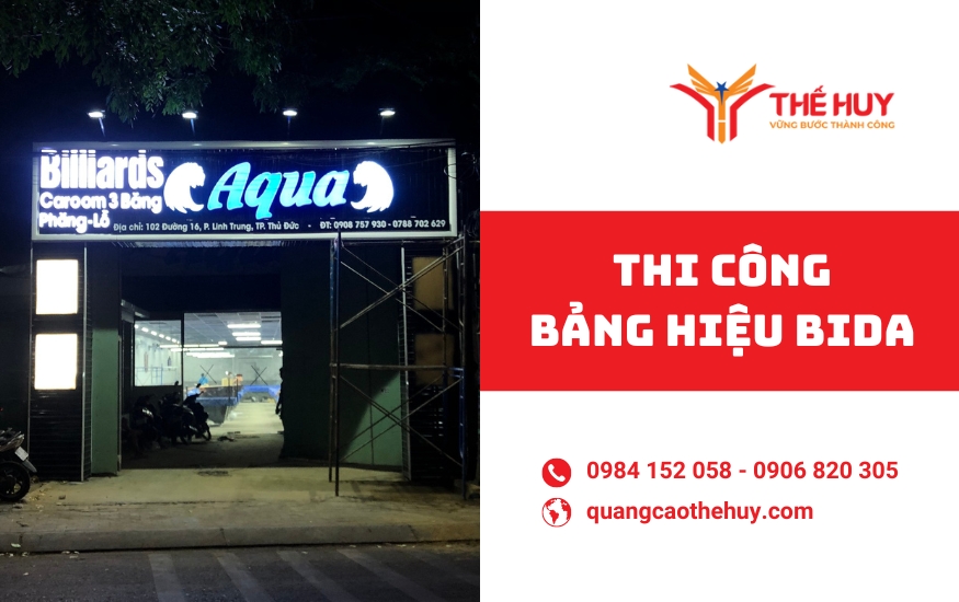 Thi công bảng hiệu bida