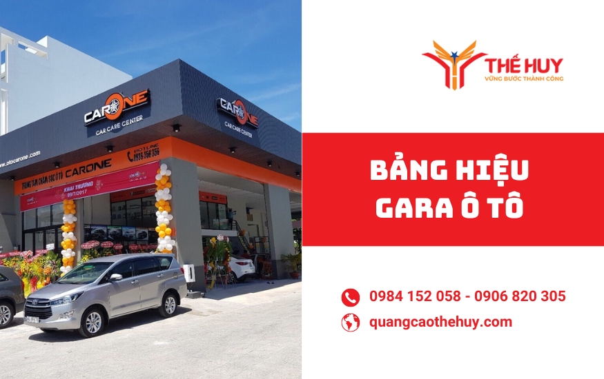 bảng hiệu gara oto