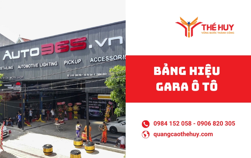 bảng hiệu gara oto