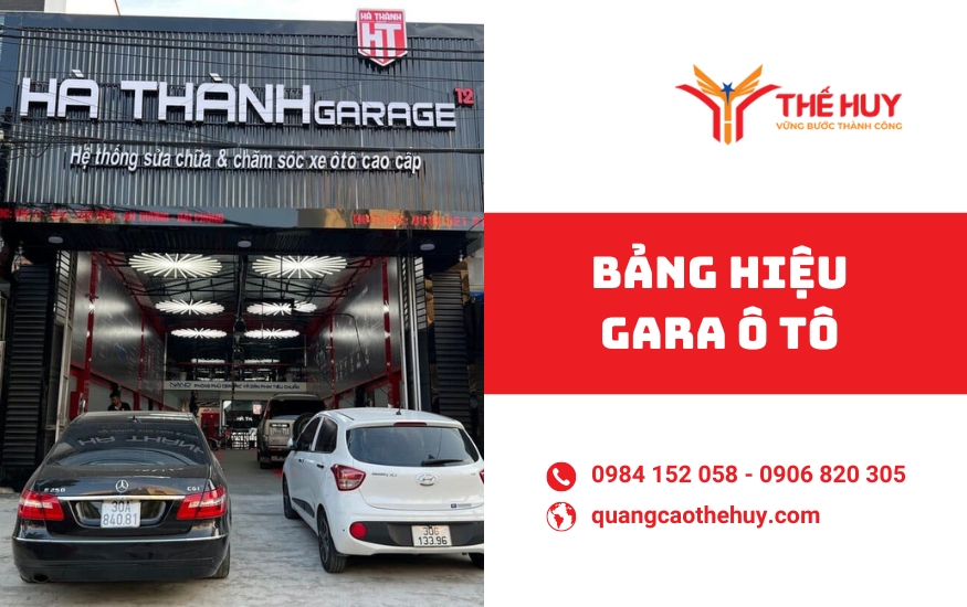 bảng hiệu gara oto