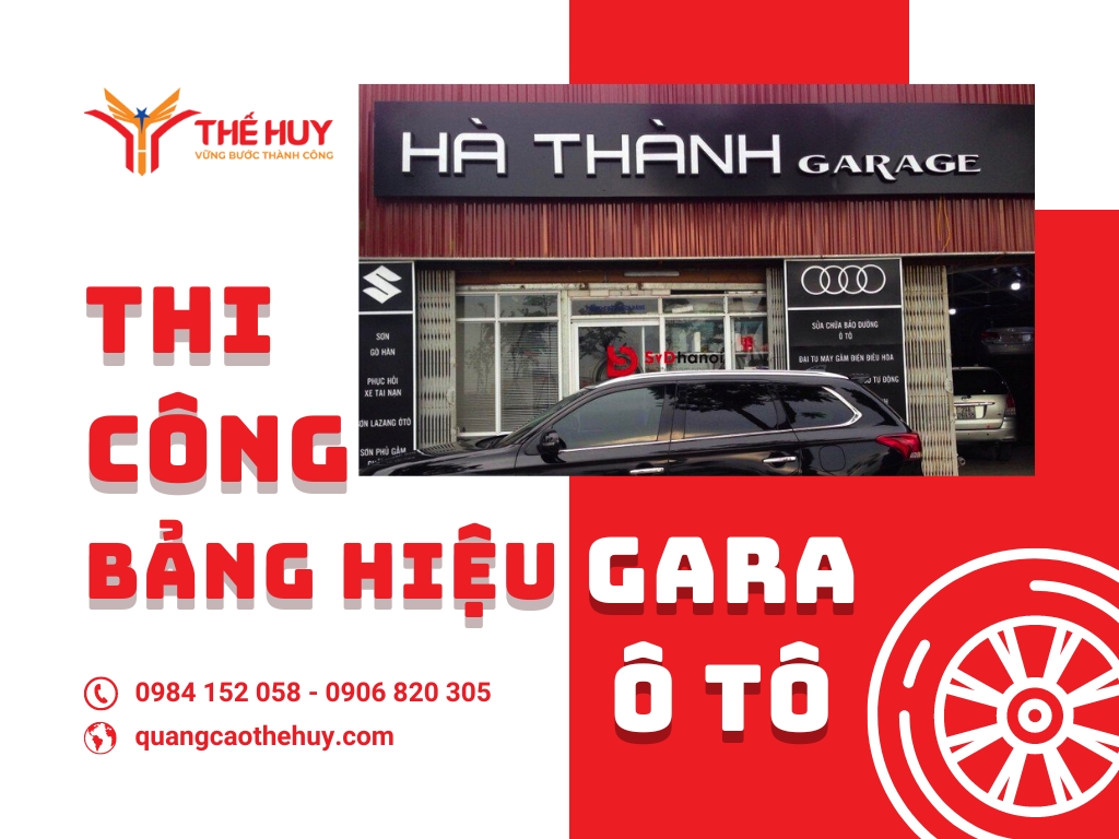 bảng hiệu gara oto